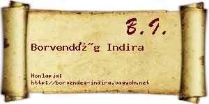 Borvendég Indira névjegykártya